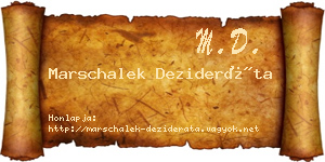Marschalek Dezideráta névjegykártya